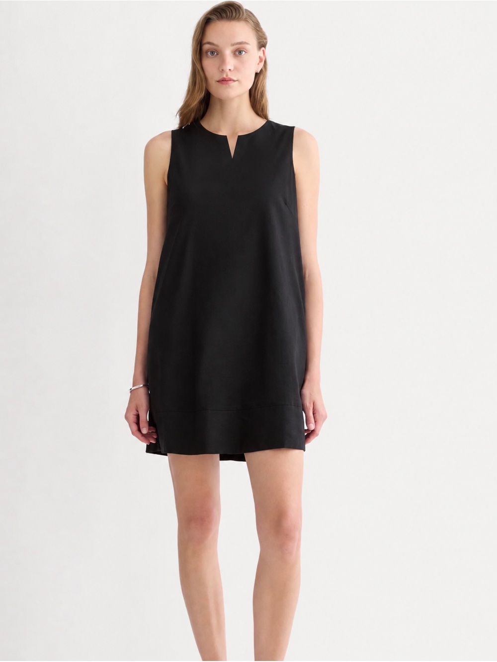 Club Monaco Black Sleeveless Notch-Neck Mini Dress